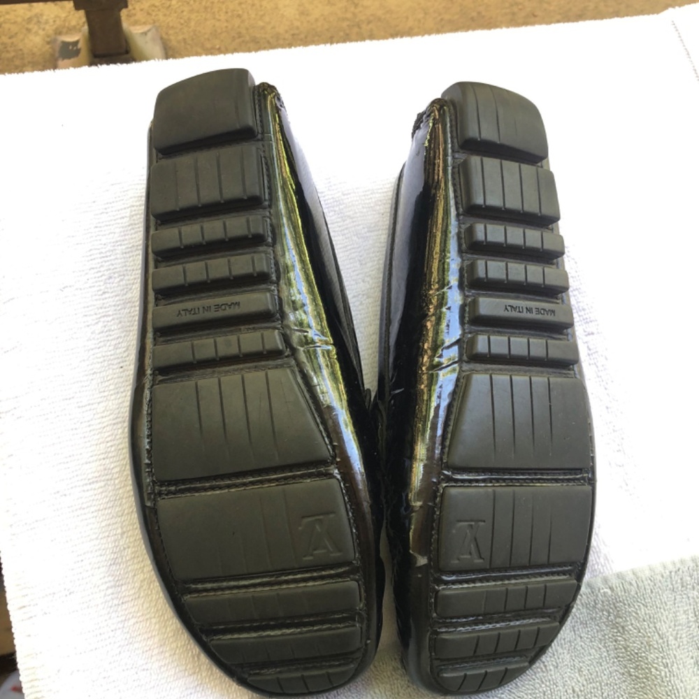100% Authentic Louis Vuitton Black Vernis Moccasin Loafers (used) - Picture 3 of 7